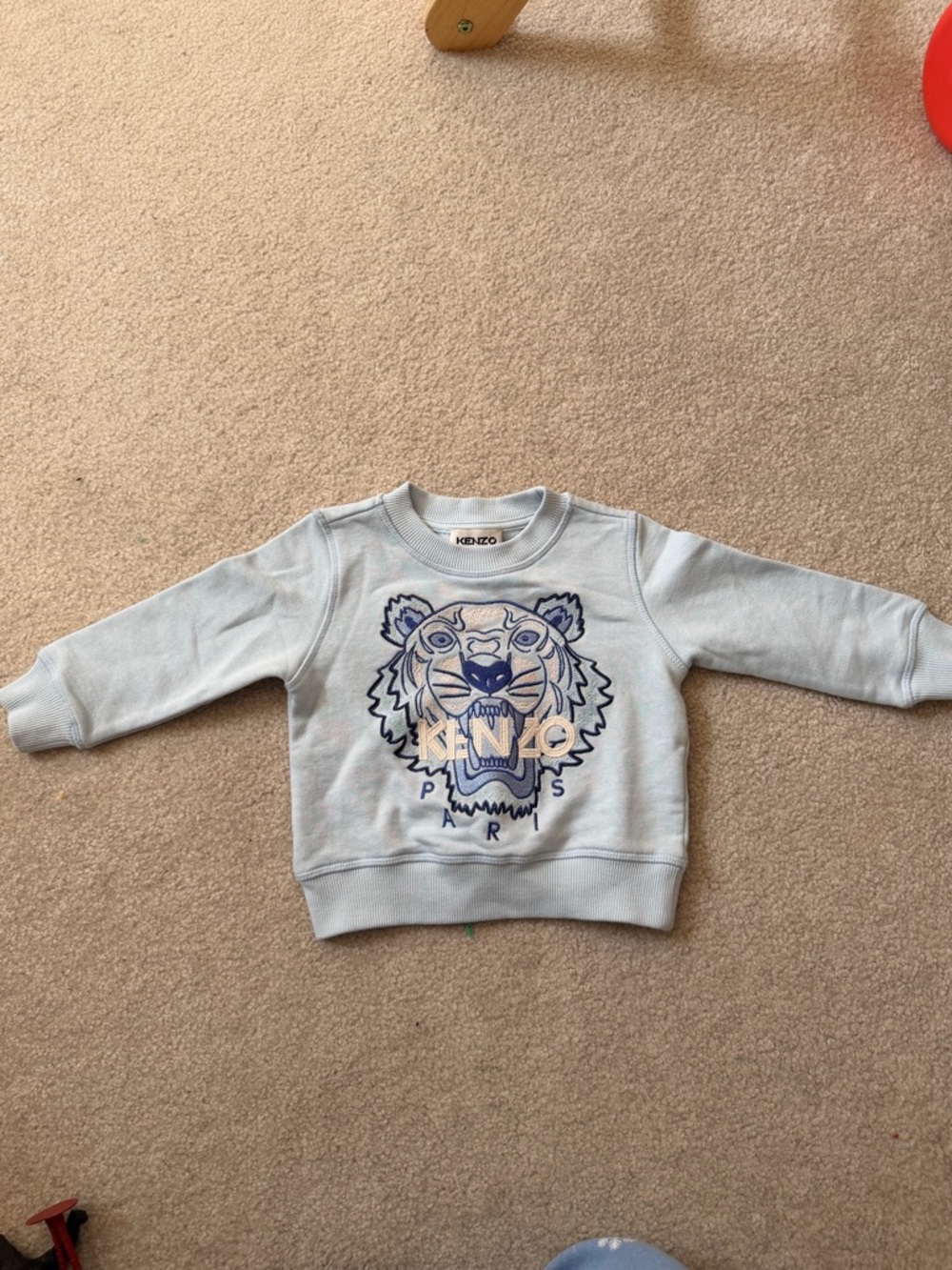 Kenzo Kids Pale Blue Tiger Pullover Sweatshirt